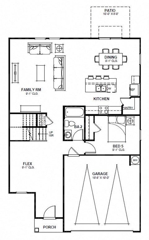 a floor plan of a house with two bedrooms and a bathroom